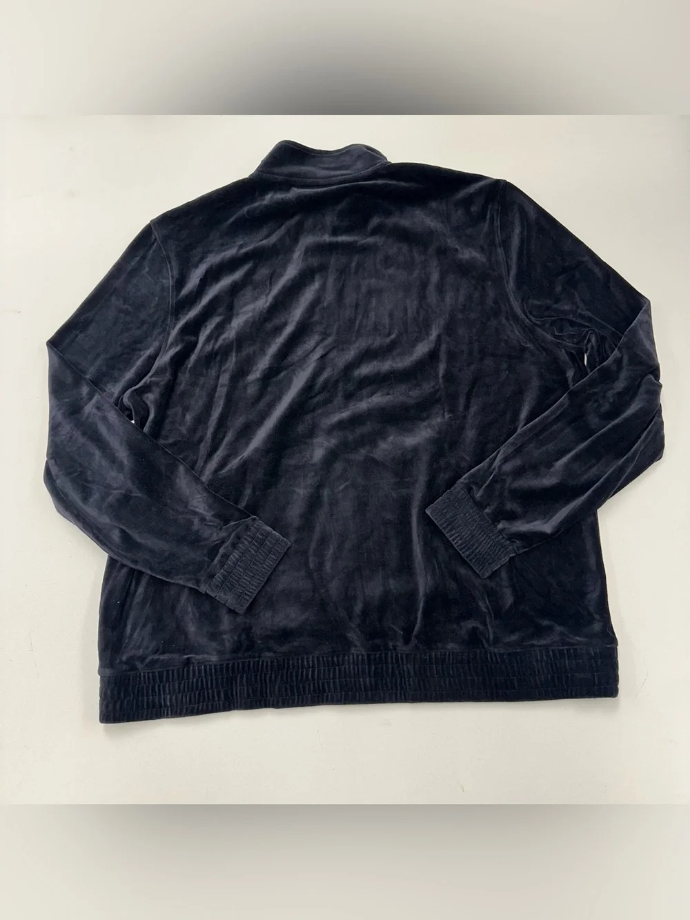 Fila Men’s Black Velour Zip-Up Jacket with Logo